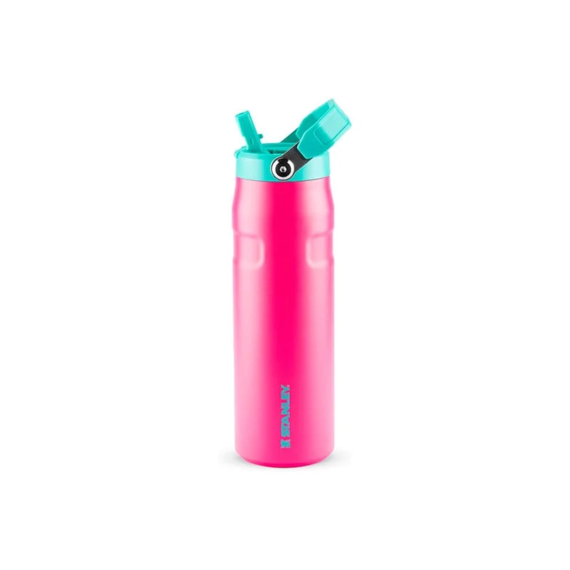 Stanley - Garrafa de água com palhinha IceFlow Flip, palhinha incorporada, abertura grande, aço inoxidável leve, 700 ML, Passion Pink