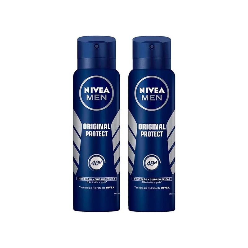 NIVEA Kit Desodorantes Antitranspirante Aerosol Nivea Men Original Protect 48h 150ml - 2 unidades