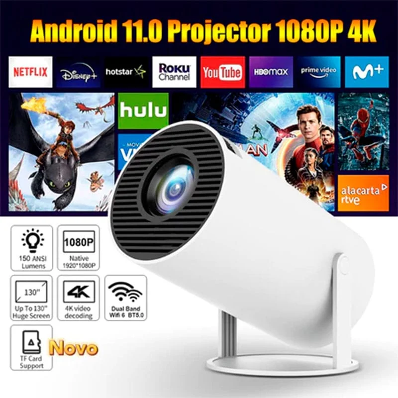 Projetor 4K HD 150 Polegadas Celular, Tv B0x, Xbox, PS, Pc, Wifi HY300 Pro Magcubic